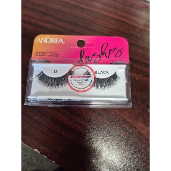 Andrea False Eyelashes 33 Black Lightweight & Reusable - Picture 1 of 2